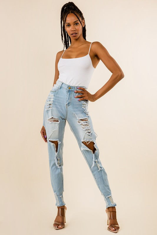 DENIM JEANS MULTI CUT