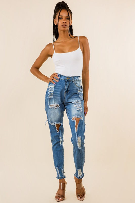 DENIM JEANS MULTI CUT