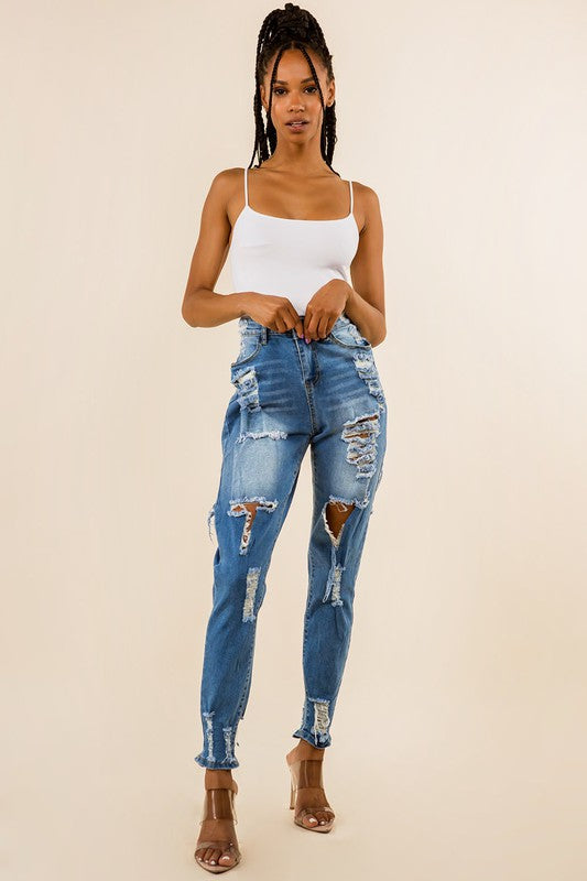 DENIM JEANS MULTI CUT