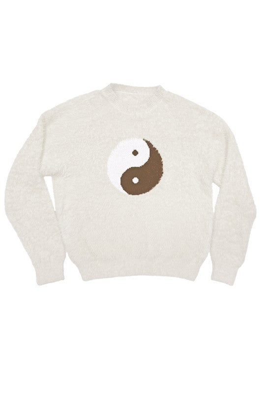 Yin Yang fuzzy sweater