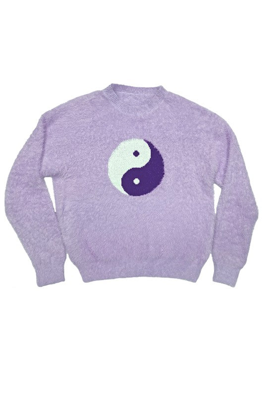 Yin Yang fuzzy sweater