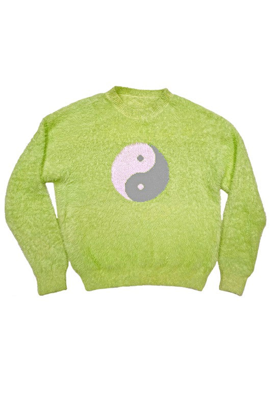 Yin Yang fuzzy sweater