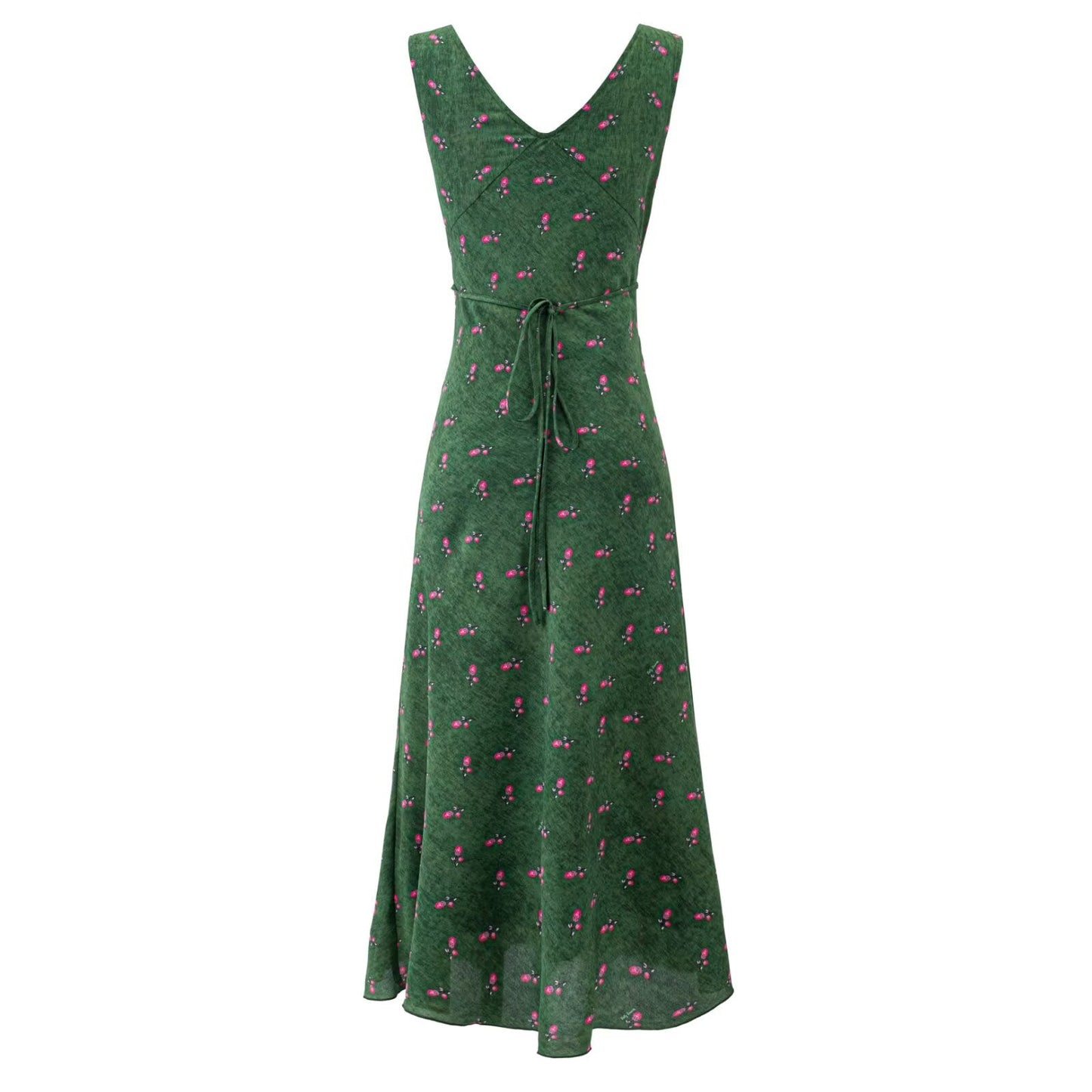 Summer Romantic Fresh Seaside Vacation Floral Dress Slim Fit Slimming V Neckline Dress