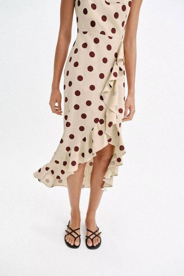 Summer Women Sexy Polka Dot Sleeveless Strap Dress