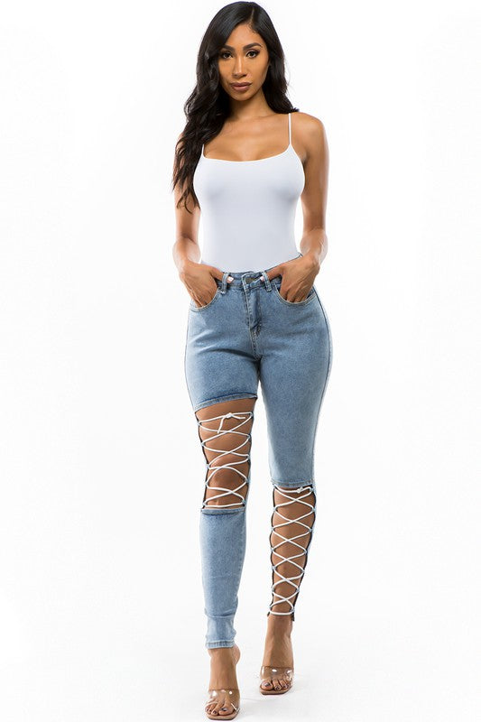 DENIM JEANS MULTI STRIP