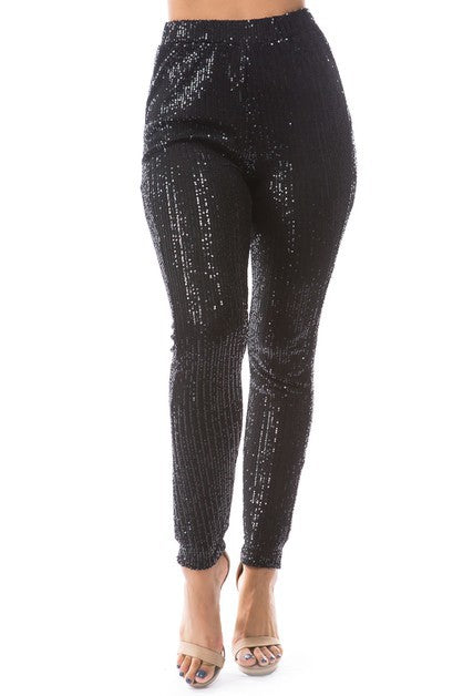 SEQUIN CASUAL PANTS