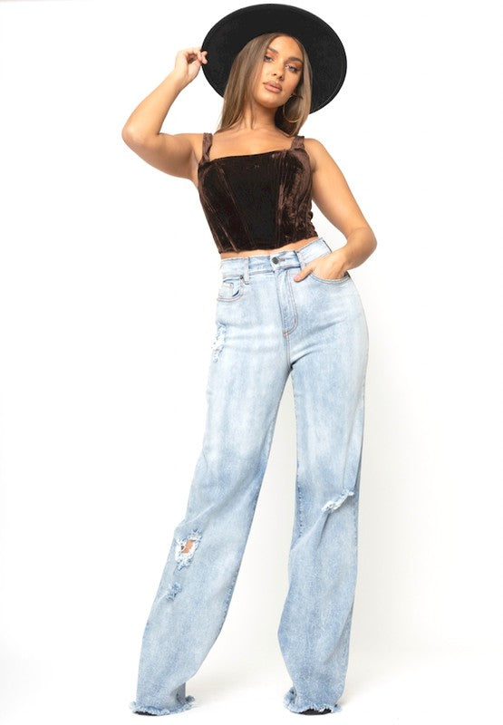 CHARLOTTE WIDE LEG JEAN IN LIGHT DENIM