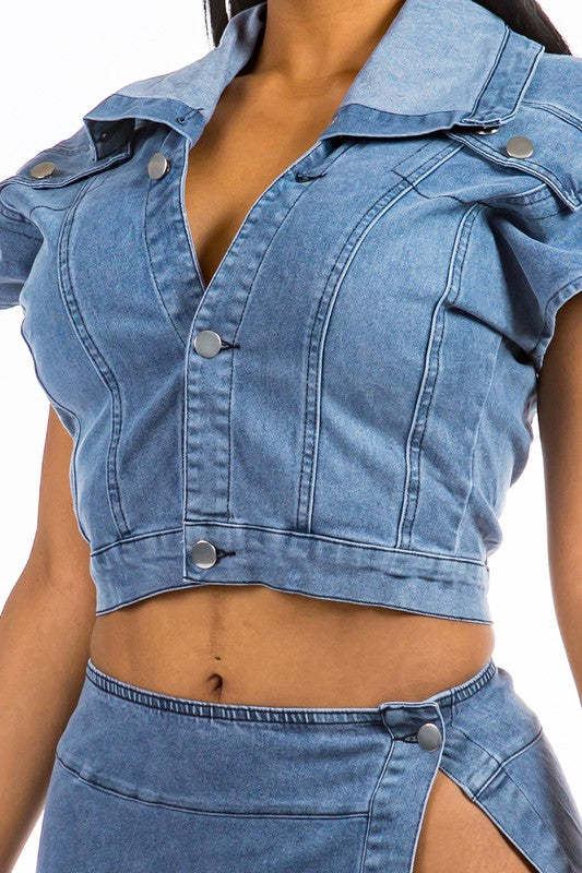 DENIM TWO PIECE SET