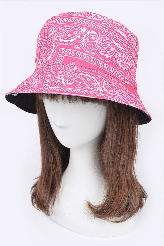 Bandana Print Reversible Bucket Hat