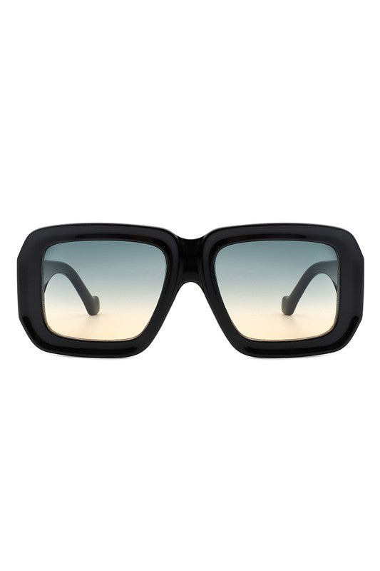 Square Retro Bold Fashion Flat Top Sunglasses