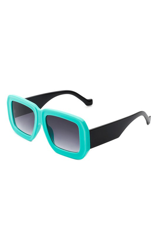 Square Retro Bold Fashion Flat Top Sunglasses