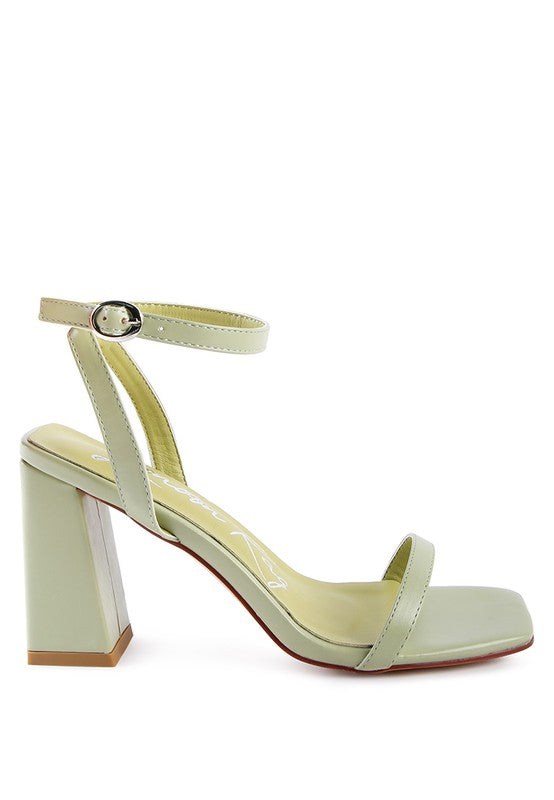 Block Heel Ankle Strap Sandals