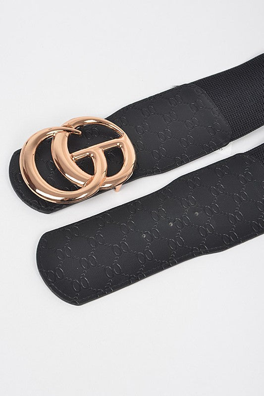 Embossed Logo Elastic Belt