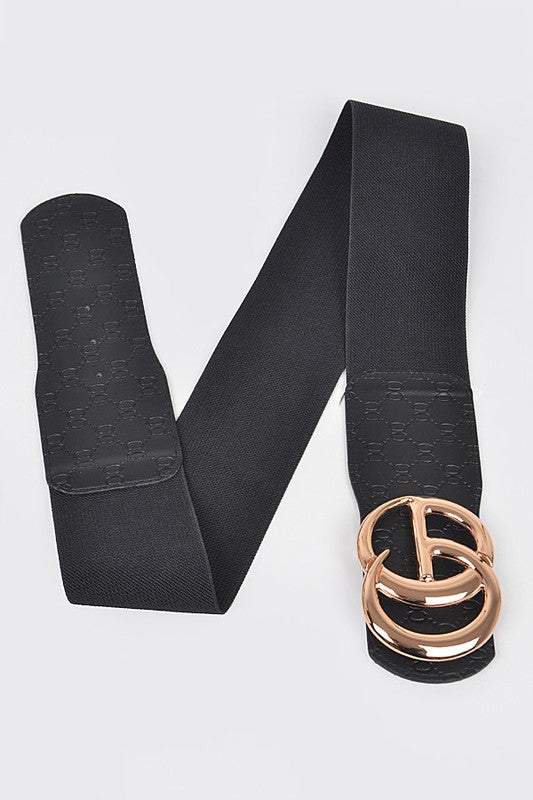 Embossed Logo Elastic Belt