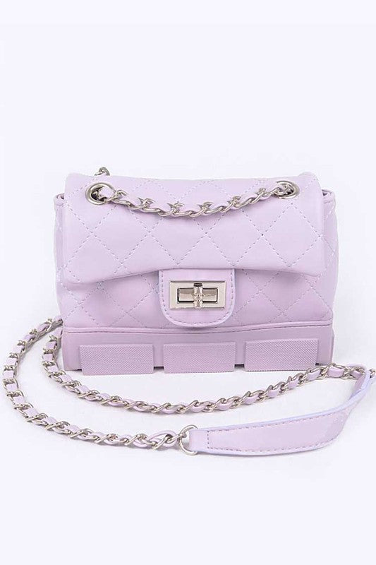 Silicon Bottom Quilted Shouder Bag