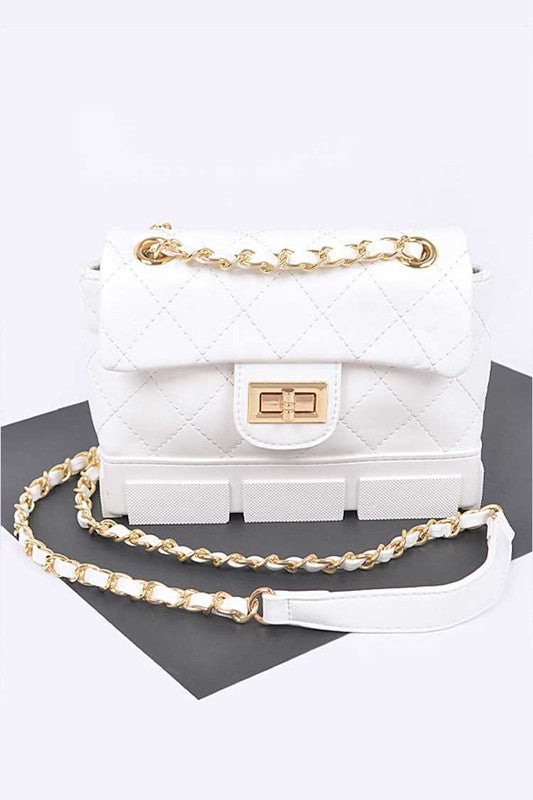 Silicon Bottom Quilted Shouder Bag