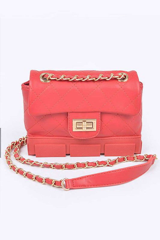 Silicon Bottom Quilted Shouder Bag