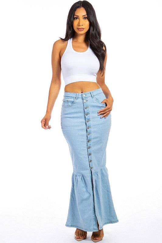 DENIM MAXI SKIRTS