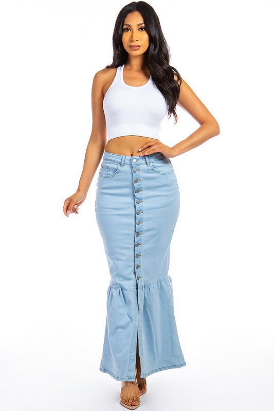 DENIM MAXI SKIRTS