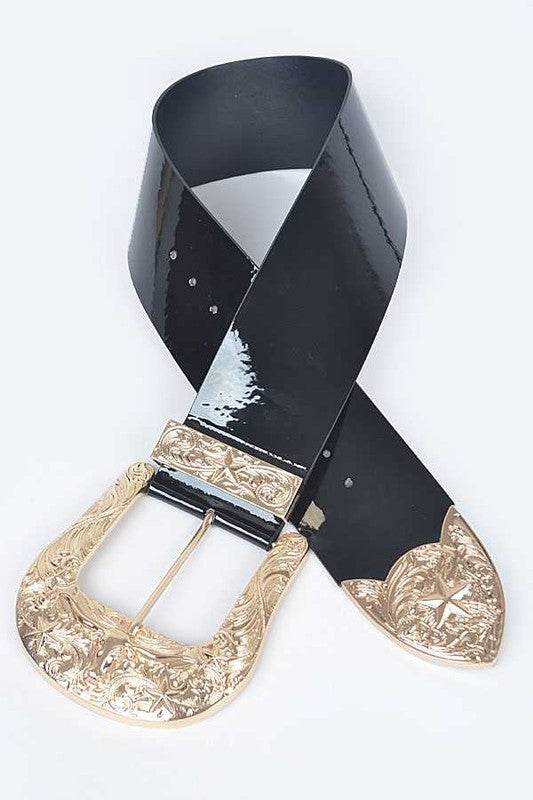 Patent Leather Statement Oversize Belt