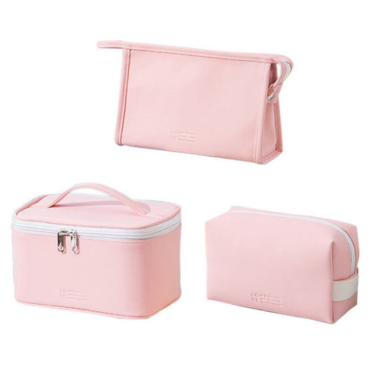 Makeup bags set,Large capacity gym cosmetic bag, PU waterproof cosmetic storage bag, 3pcs a set, makeup bag organizer for College Dorm Camp Gym