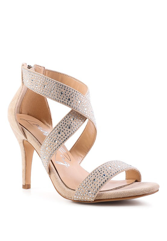 QUEEN BEE Rhinestone High Heeled Sandal