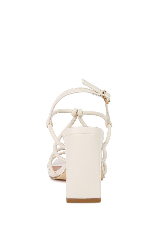 Kralor Knotted Strap Italian Block Heel Sandals