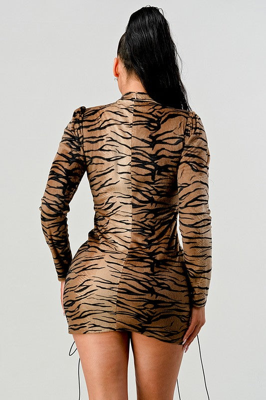 Transition animal print mini dress