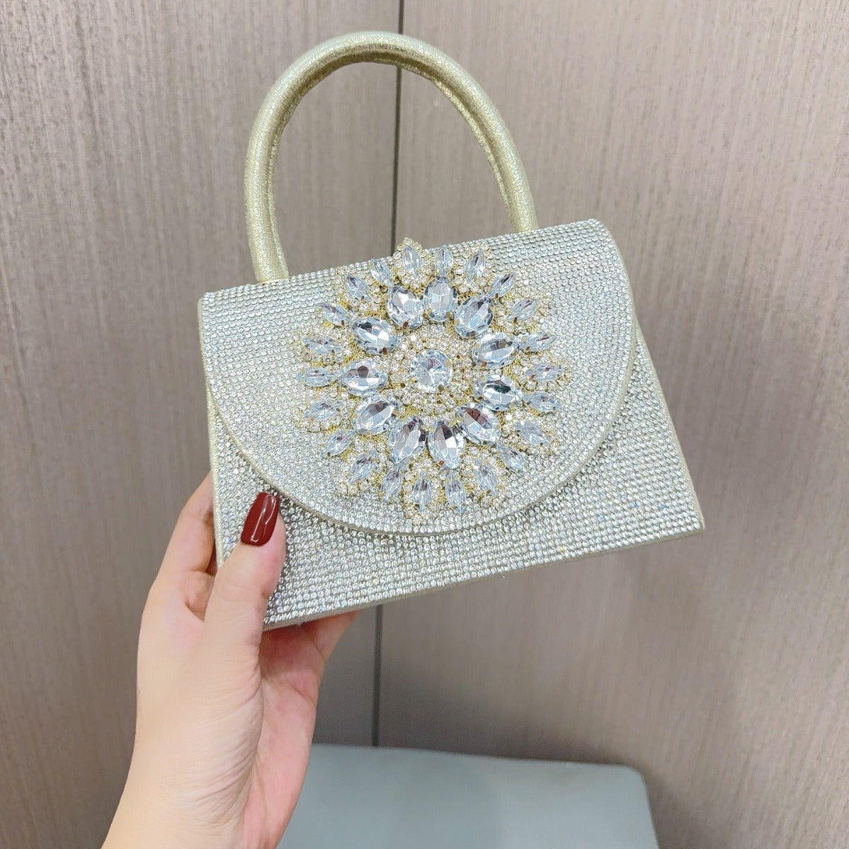 Womens Sparkly Rhinestone Glitter Clutch Purse Evening Handbag Shoulder Bag for Wedding Party Prom