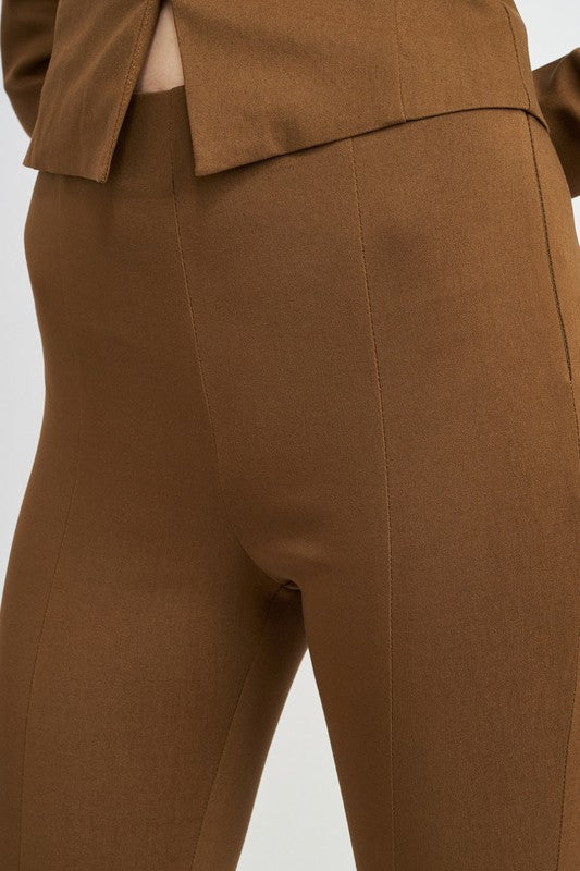 HIGH WAIST PANTS WITH FRONT SLITS