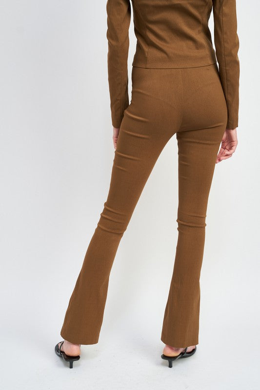 HIGH WAIST PANTS WITH FRONT SLITS