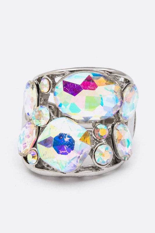 Bejewel Crystal Statement Stretch Ring
