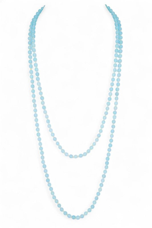 60 Frosted Beads Station Convertible Necklace