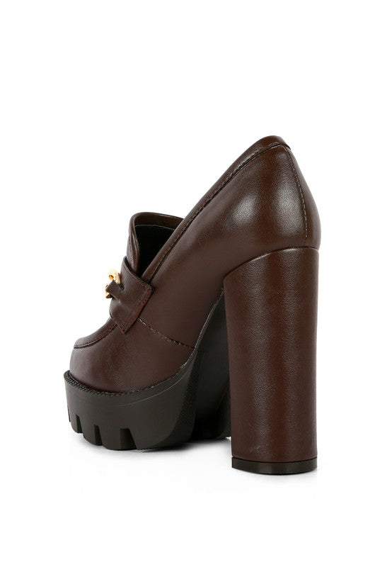 Y2K Chunky High Block Heeled Loafers