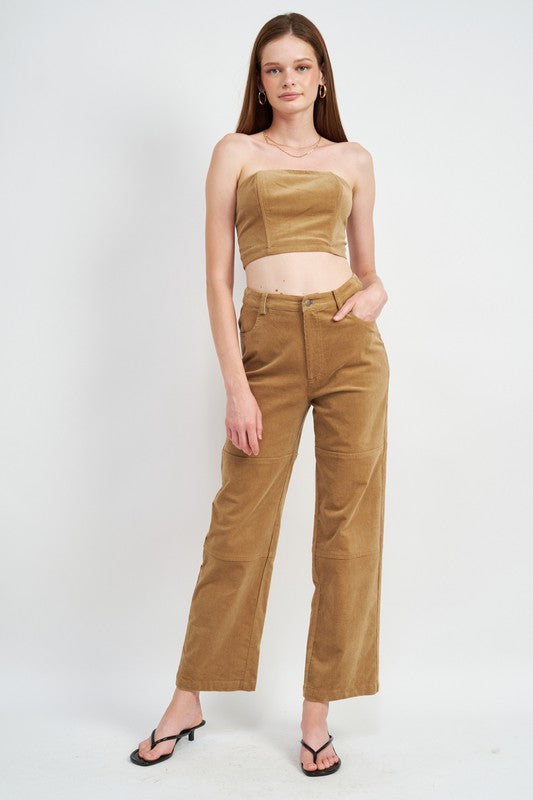 COURDUROY BUSTIER TUBE TOP