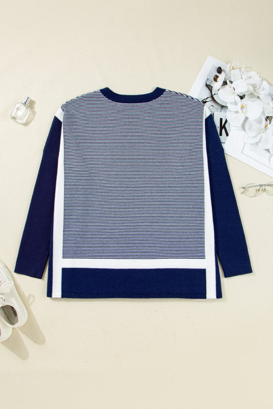 Reese Stripe Dolman Oversize Tunic Sweater