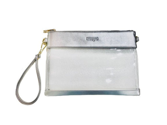 Clear Gameday Wristlet - SILVER