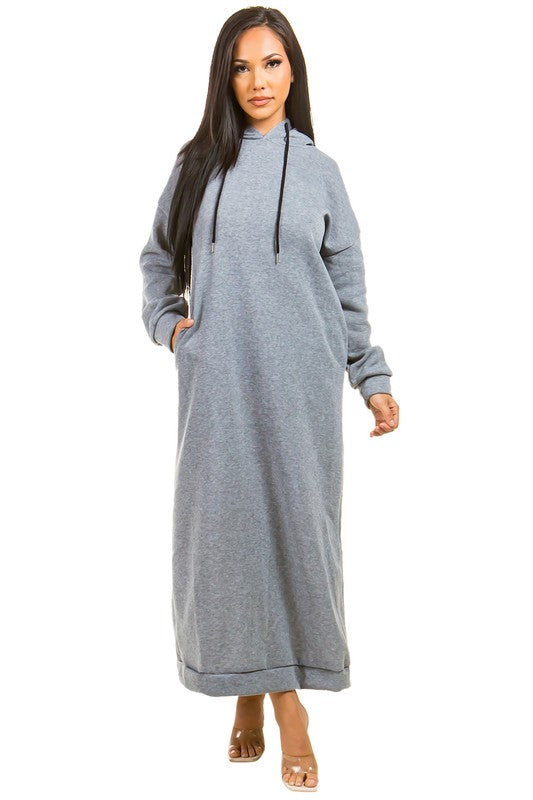 LONG MAXI HOODIE DRESS