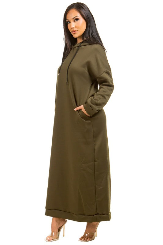 LONG MAXI HOODIE DRESS