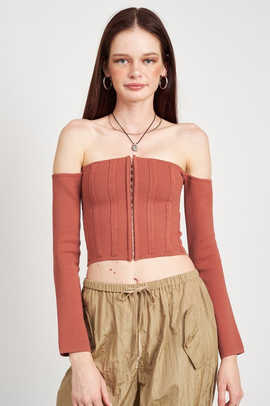 LONG SLEEVE OFF SHOULDER TOP