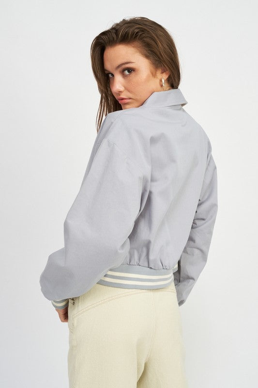 COLLARED BOMBER JACKET