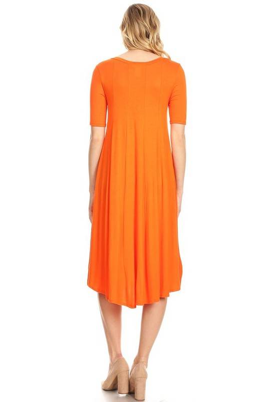 Jersey knit short sleeve oversized a-line dress