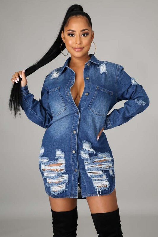 DENIM JACKET DRESS