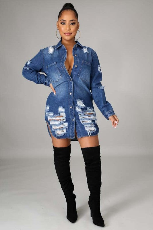 DENIM JACKET DRESS