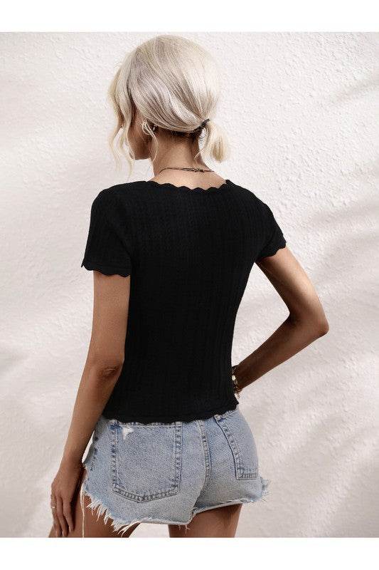 Ruffle detail top