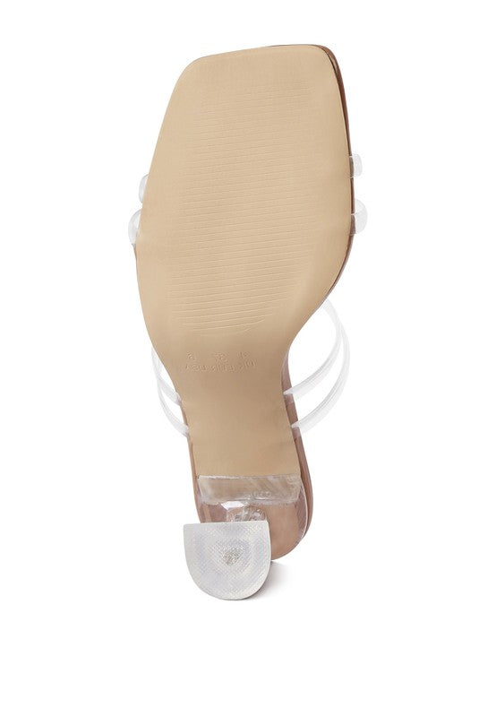 Nightfall Clear Spool Heeled Sandal