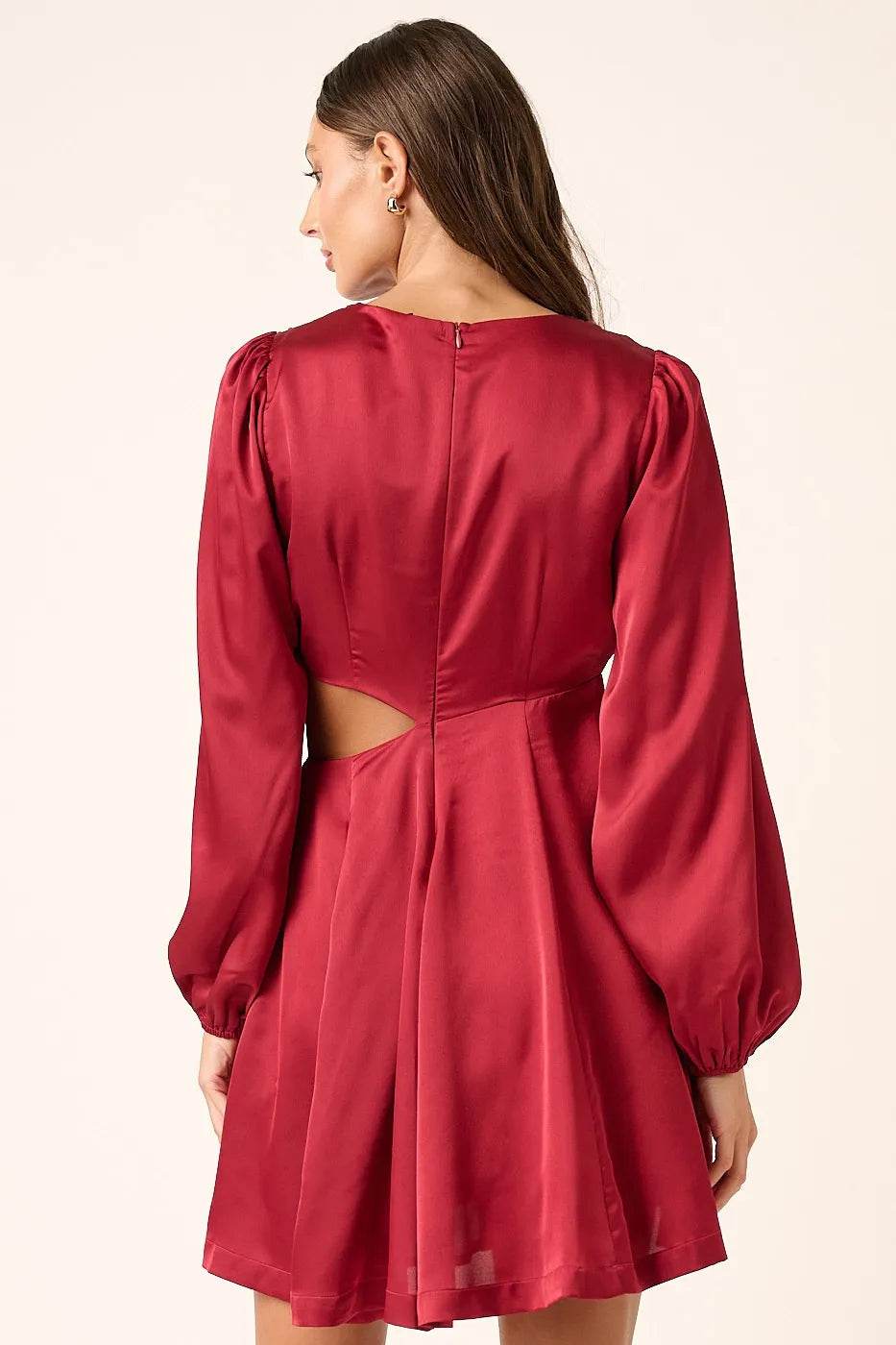 Mittoshop Satin Side Cutout Detail Mini Dress