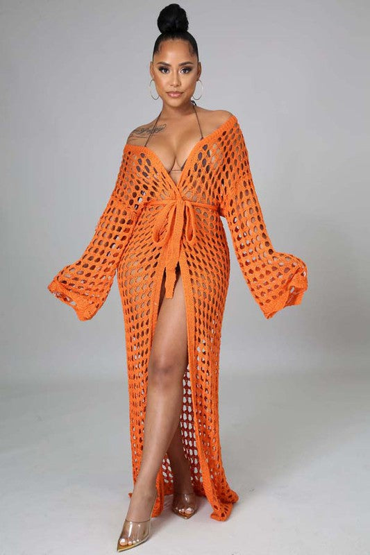 CROCHET COVER-UP KIMONO