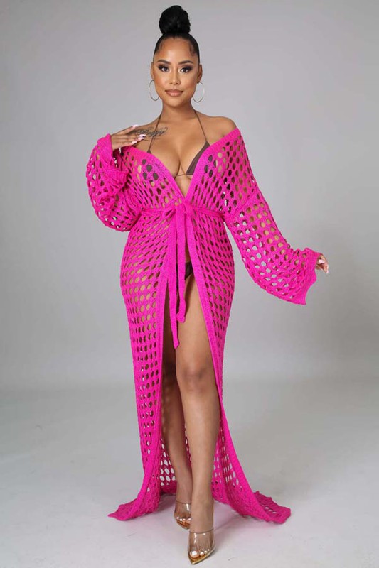 CROCHET COVER-UP KIMONO