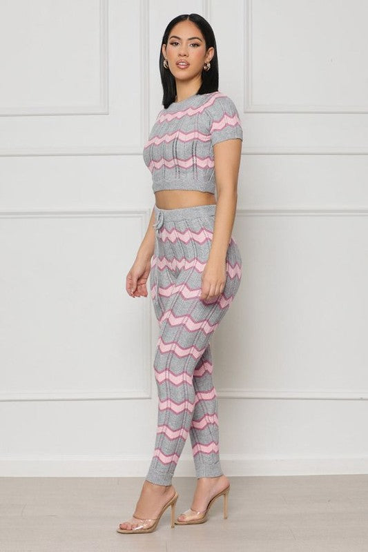 KNITWEAR TWO PIECE PANT SET